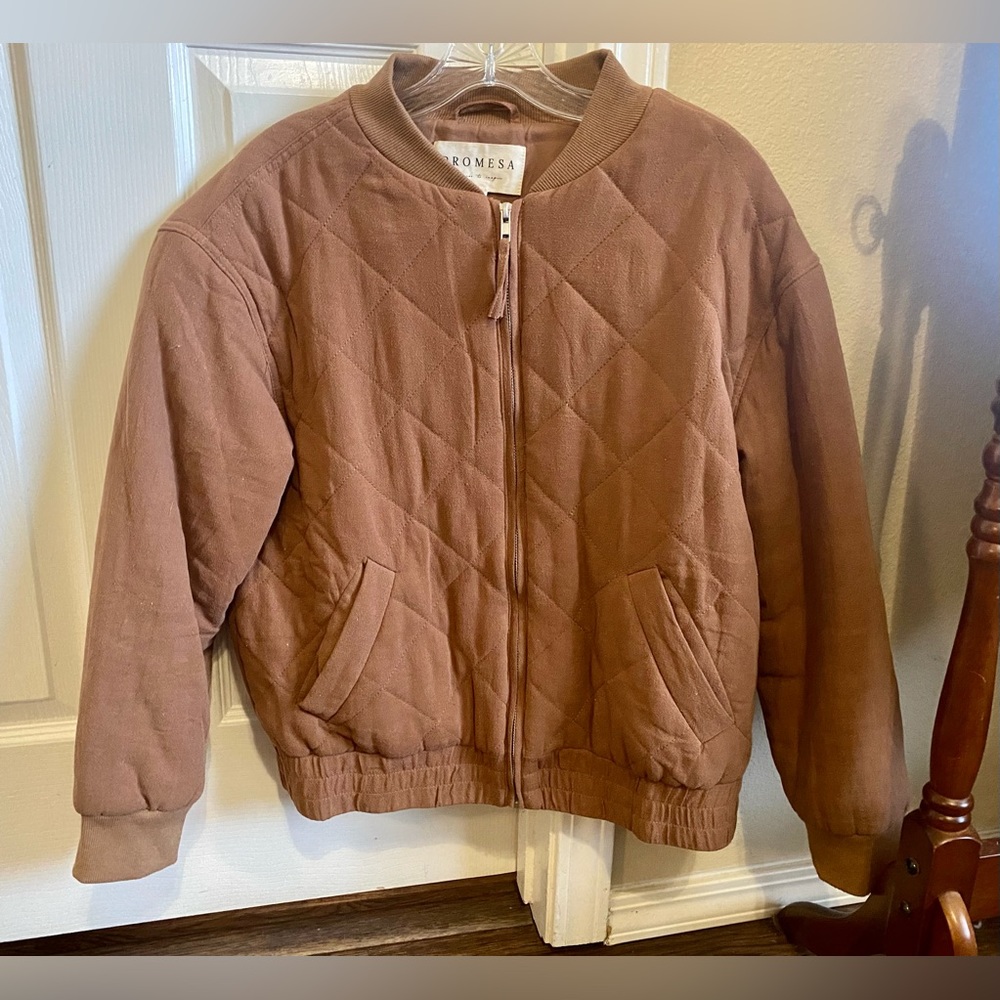 Promesa quilted bomber jacket, small, mocha